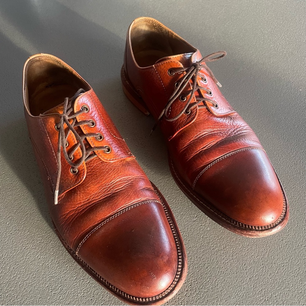 Taft Handcrafted Leather Cap Toe Oxfords Brown Men’s ~10.5